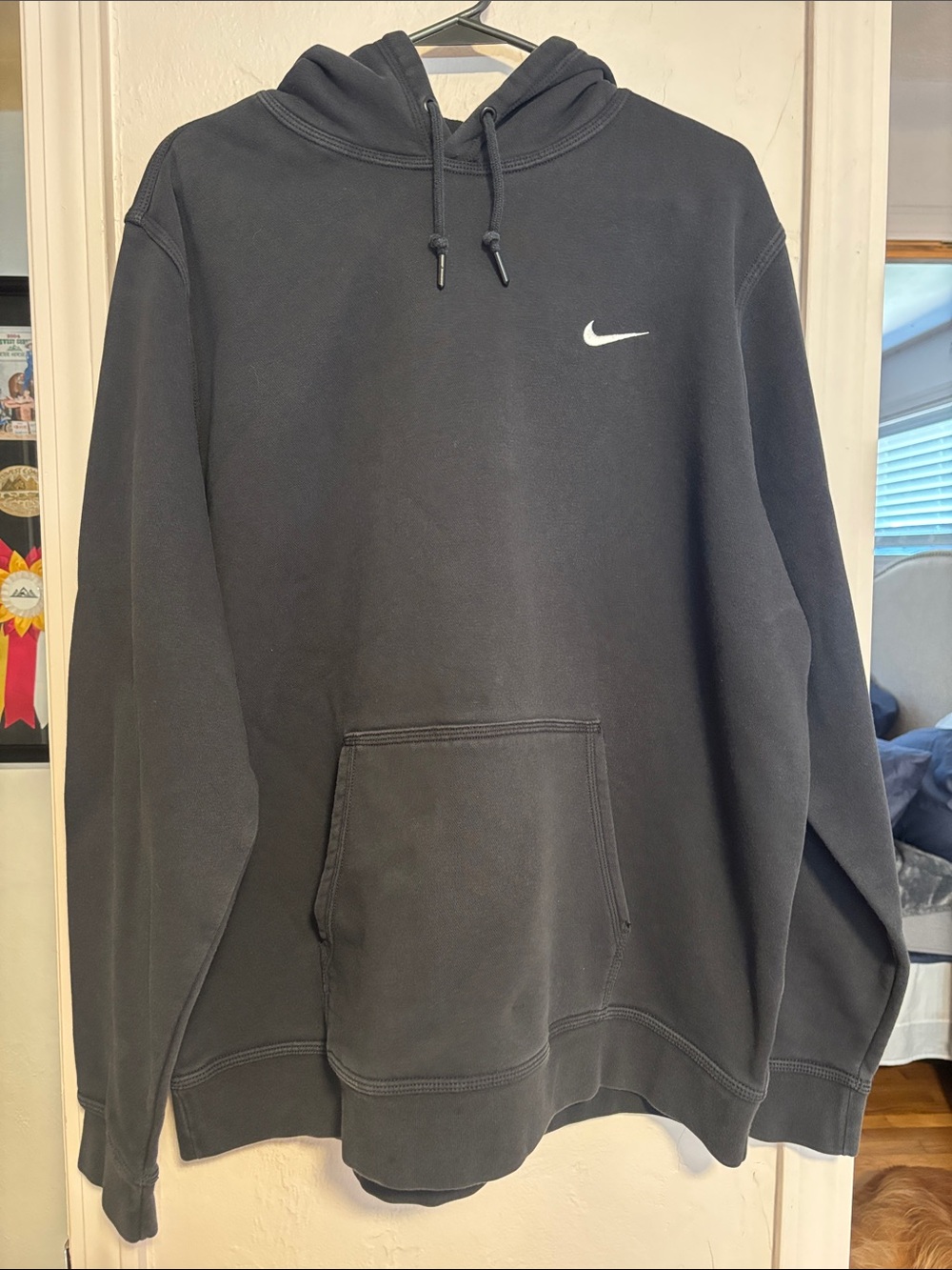Nike Black Hoodie with White Swoosh